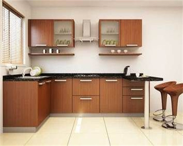 Apartment Heat Resistant Integrated Laminate Kitchen Cabinet