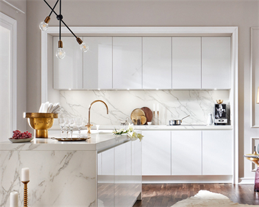 Minimalist Durable Pure White PVC Kitchen Cabinet