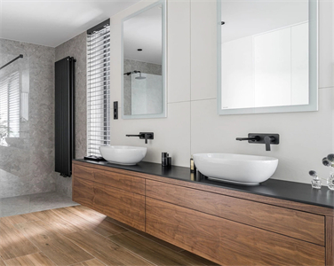 Luxurious Large Storage Durable Wood Veneer Bathroom Cabinet