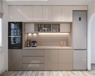 Contemporary I Shape Integrated PVC Kitchen Cabinet