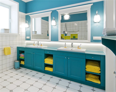 Classic High Grade Moisture Resistant Blue Bathroom Cabinet