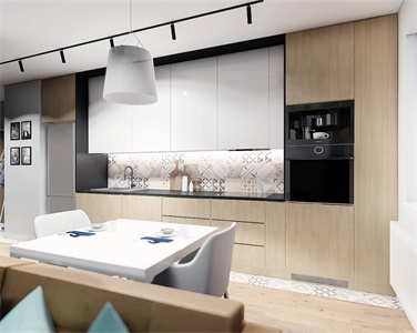 Apartment Long Lasting Modular Melamine Kitchen Cabinet
