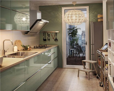 Warm Design Waterproof Green PVC Kitchen Cabinet