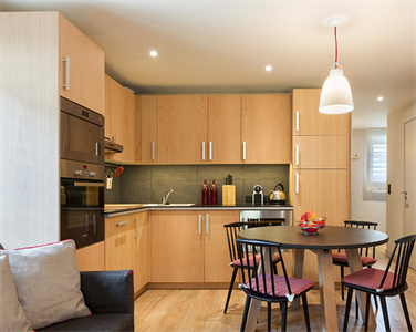 Apartment L Shaped Freestanding Wood Veneer Kitchen Cabinet