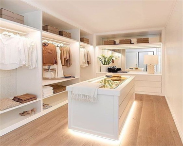 Open Style Practical Flat White Walk-In Closet