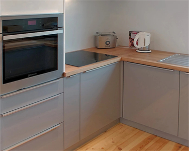 Contemporary Multifunctional Gray PVC Kitchen Cabinet