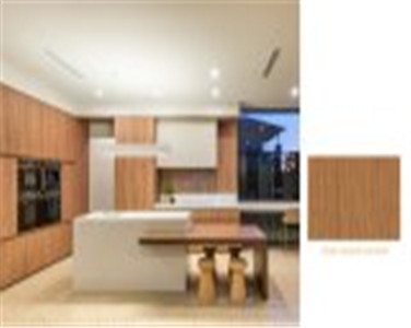 Rustic Fashionable Modular Wood Veneer Kitchen Cabinet